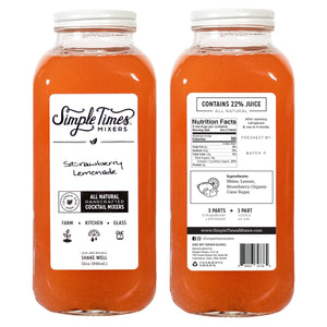 Front view of Summer Variety 6-Pack showing six 32oz Simple Times mixer bottles with assorted flavor labels on white background