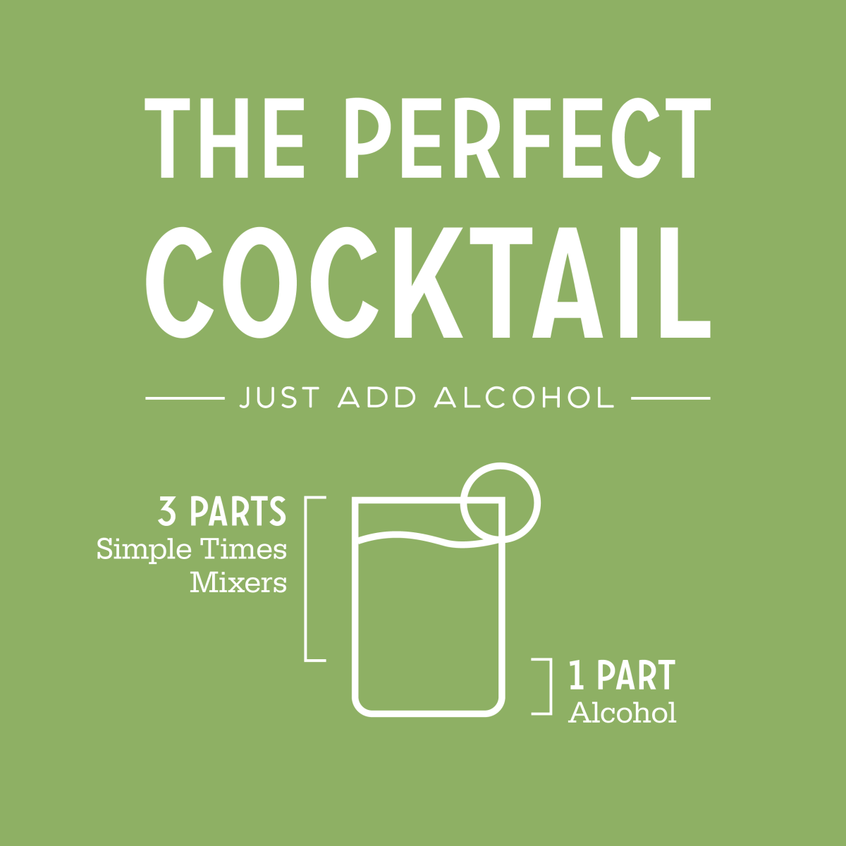 Front view of the Simple Margarita cocktail mixer bottle with its product label on a white background