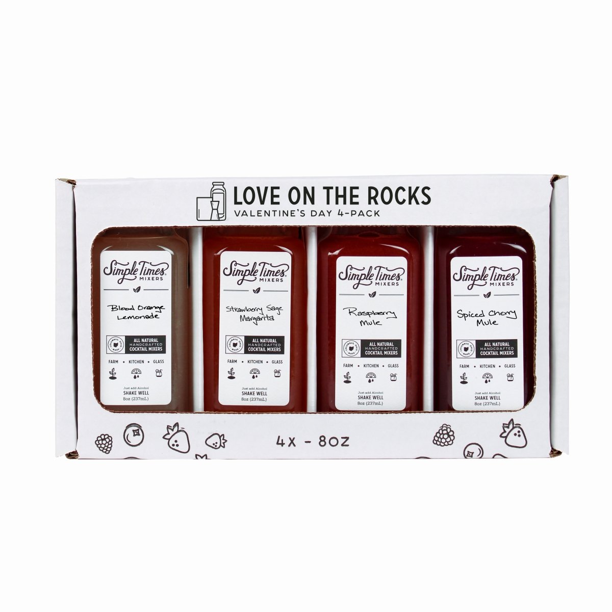 Cocktail Mixers - Alcohol Mixers - Simple Times Mixers - Love on the Rocks 4 - Pack