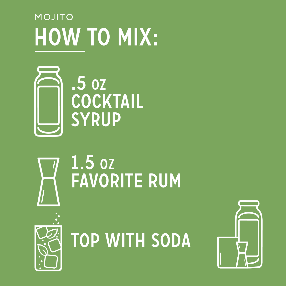 Cocktail Mixers - Alcohol Mixers - Simple Times Mixers - Mojito Cocktail Syrup